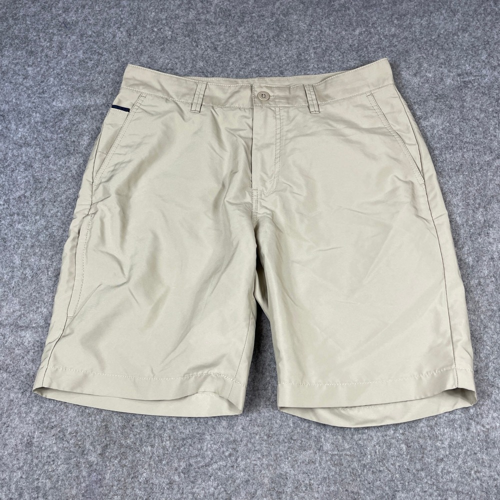 Nautica Mens Khaki Tan Flat Front Shorts Size 30 Polyester Casual Summer P55 217